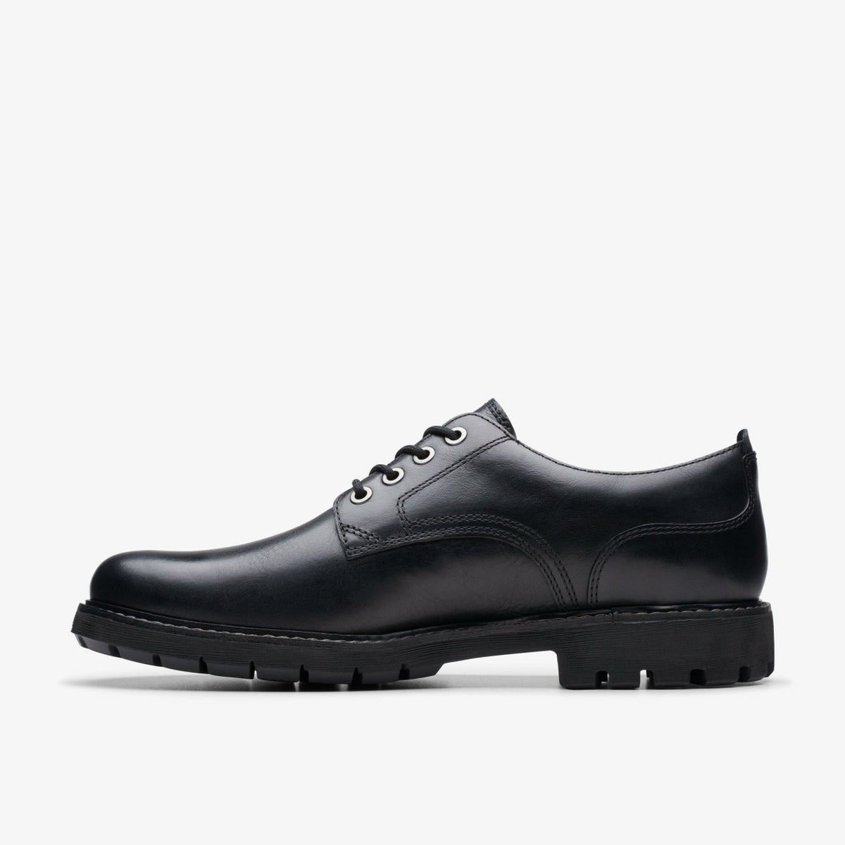 Clarks Men Batcombe Tie Black Leather