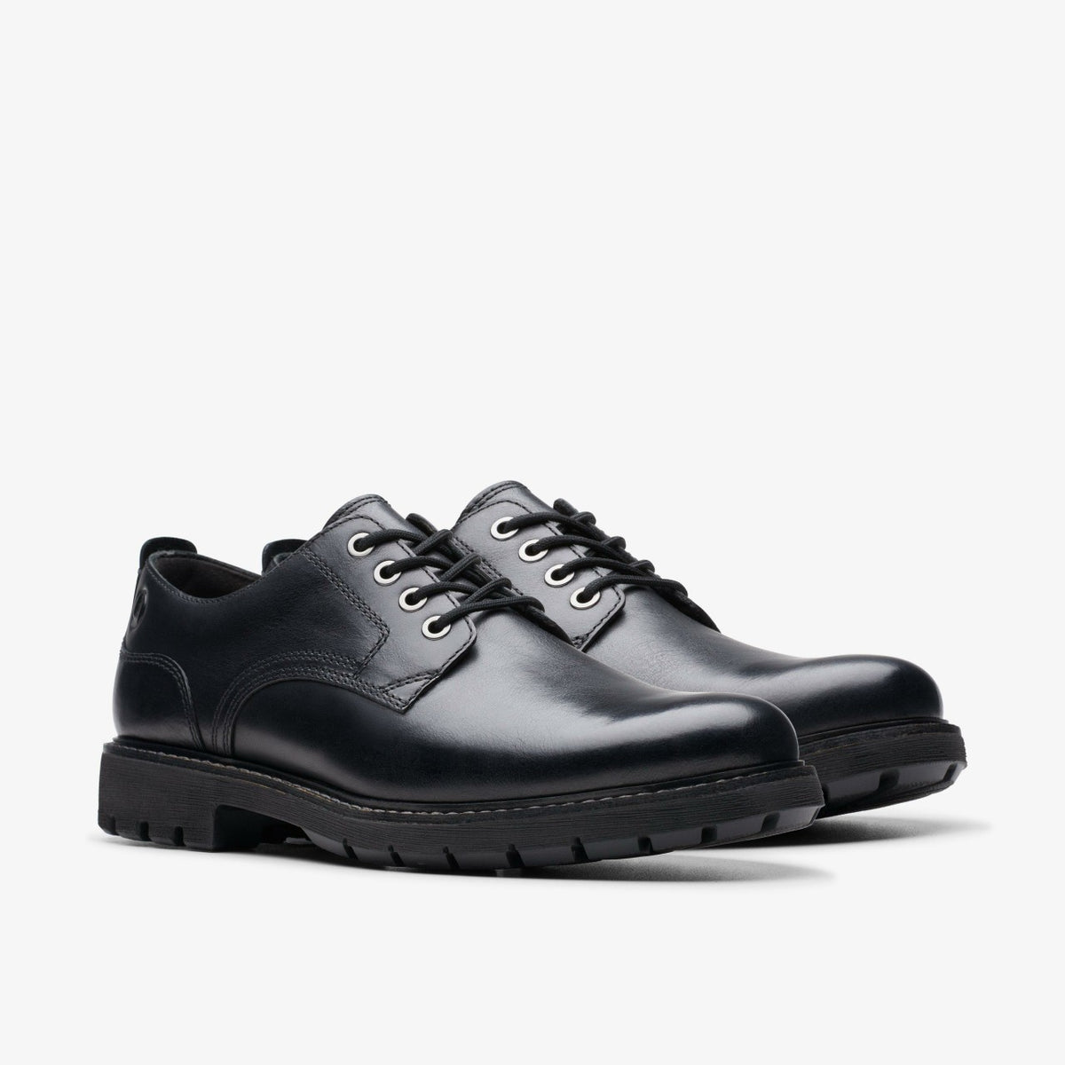 Clarks Men Batcombe Tie Black Leather