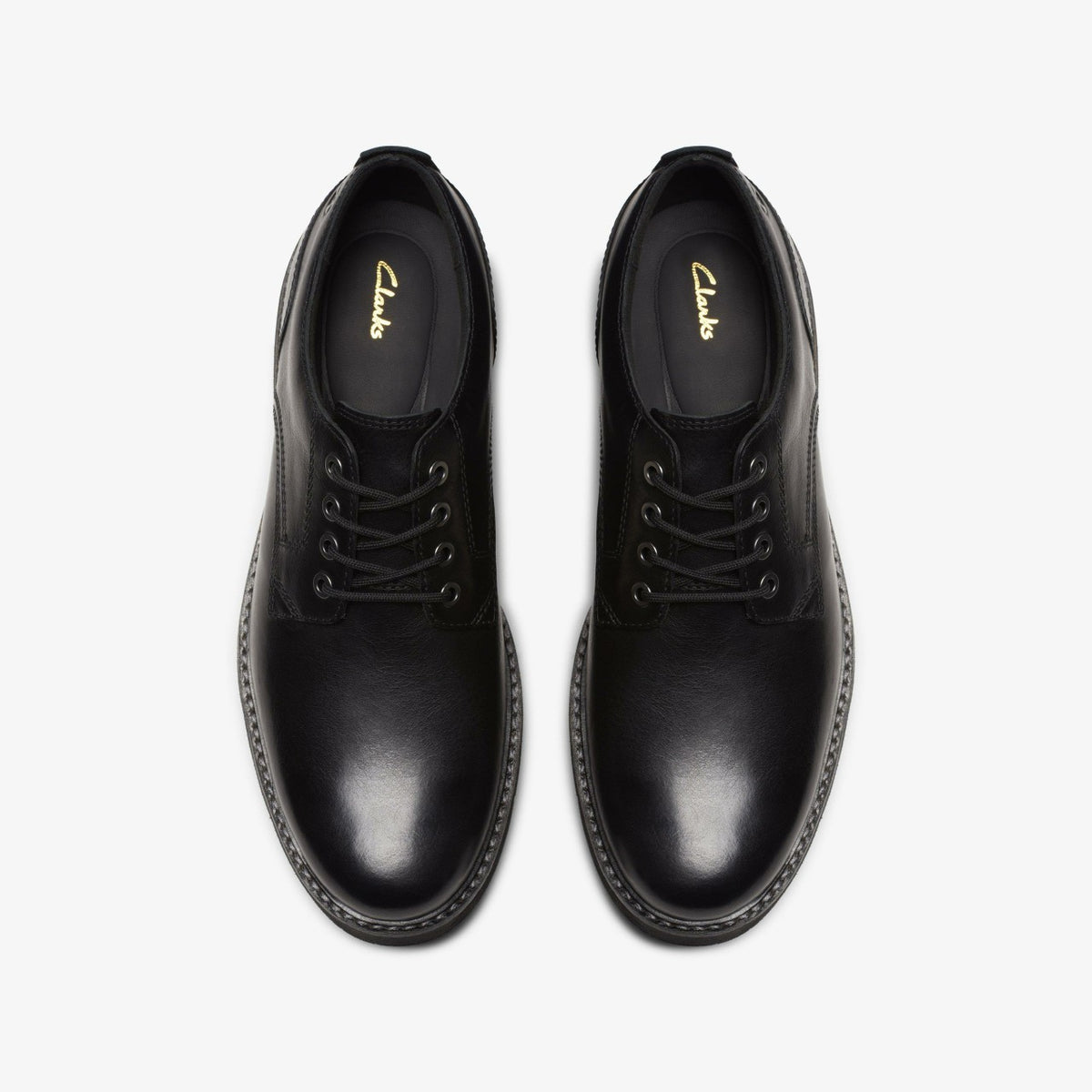 Clarks Men Batcombe Tie Black Leather