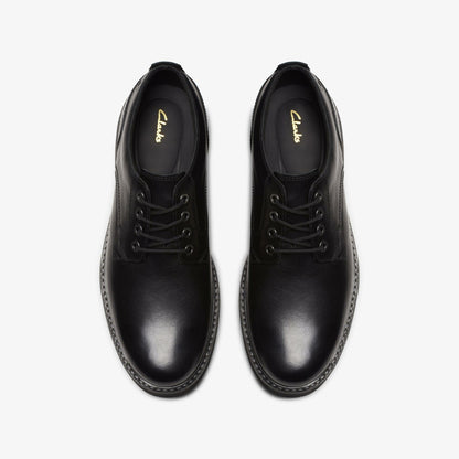 Clarks Men Batcombe Tie Black Leather