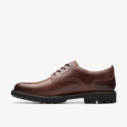 Clarks Men Batcombe Tie Dark Tan Leather