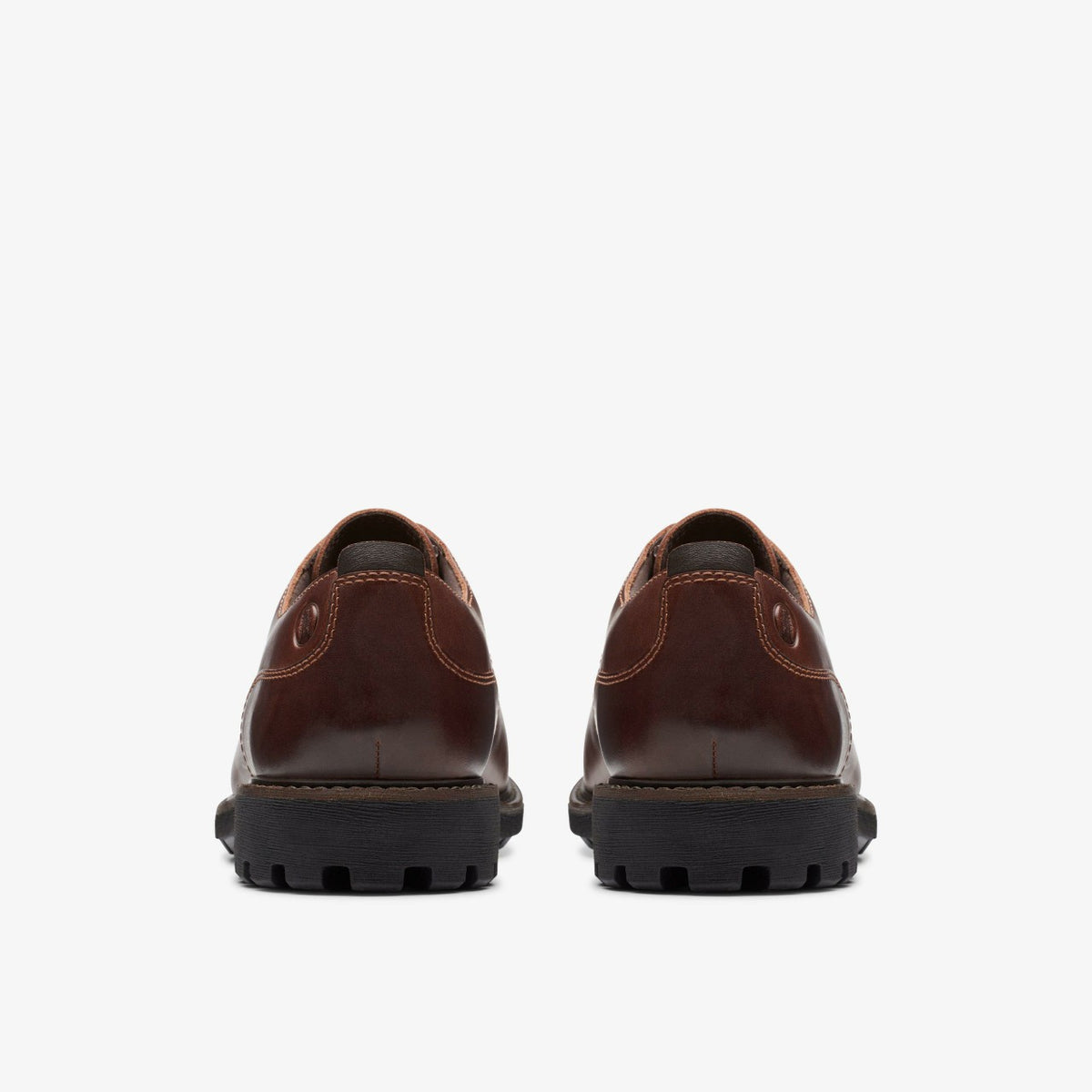 Clarks Men Batcombe Tie Dark Tan Leather