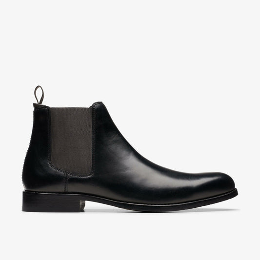 Clarks Men Craft Arlo Top Chelsea Boot Black Leather
