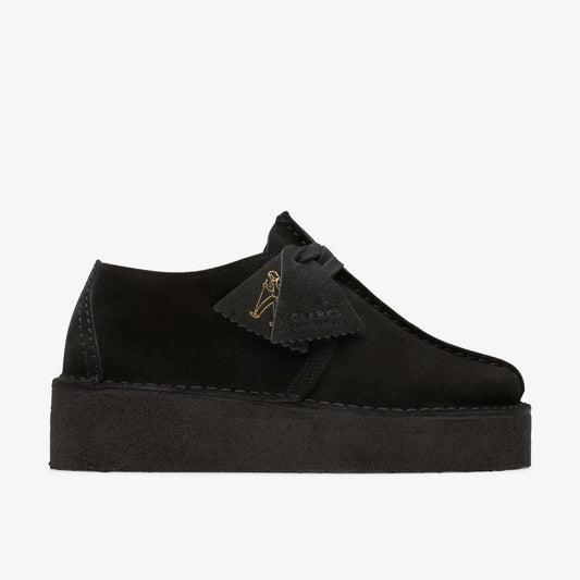 Clarks Women Trek Wedge Black Suede