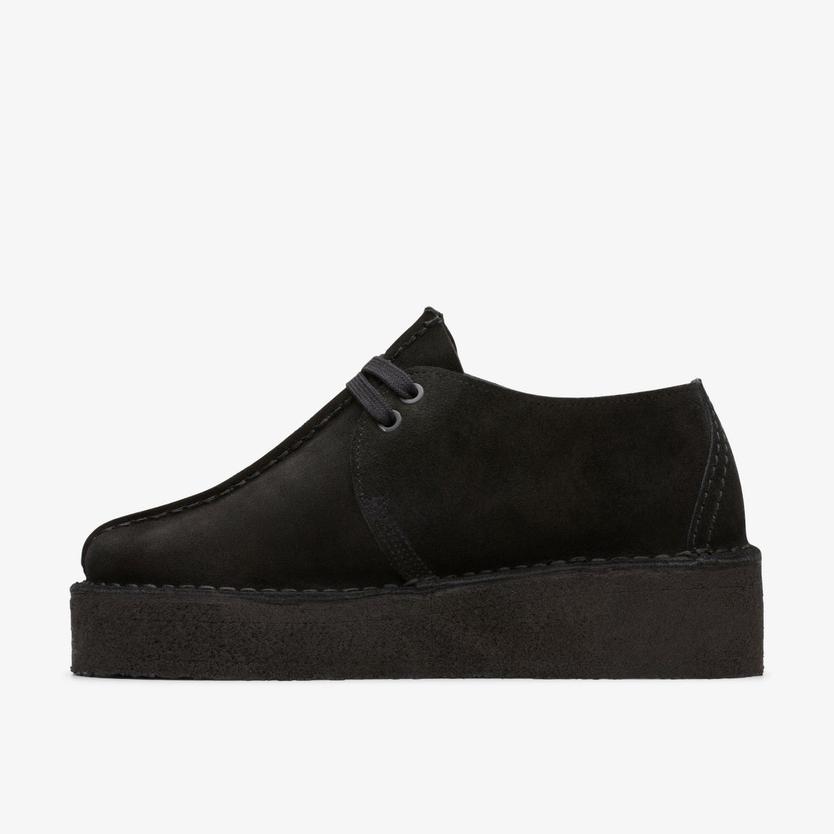 Clarks Women Trek Wedge Black Suede