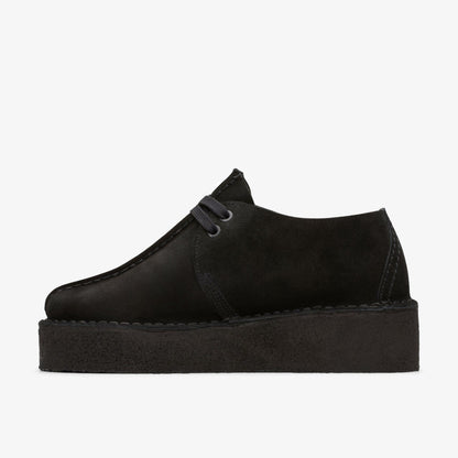 Clarks Women Trek Wedge Black Suede