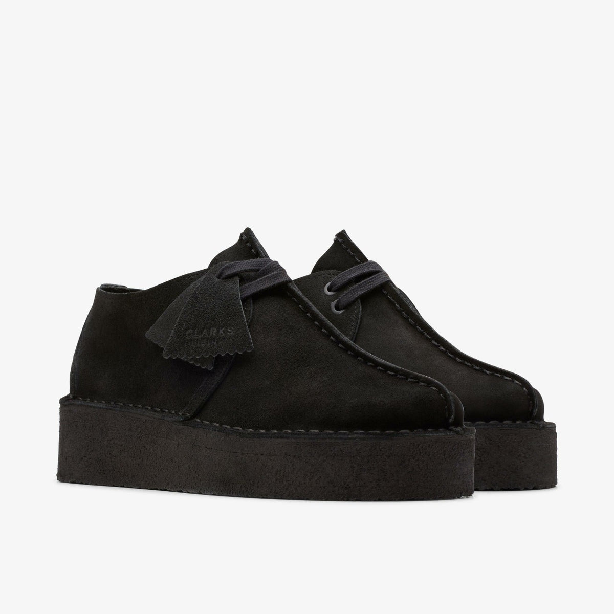 Clarks Women Trek Wedge Black Suede