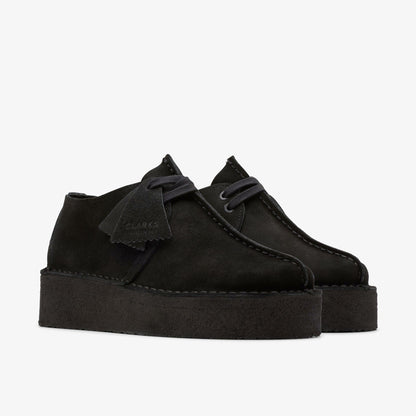 Clarks Women Trek Wedge Black Suede