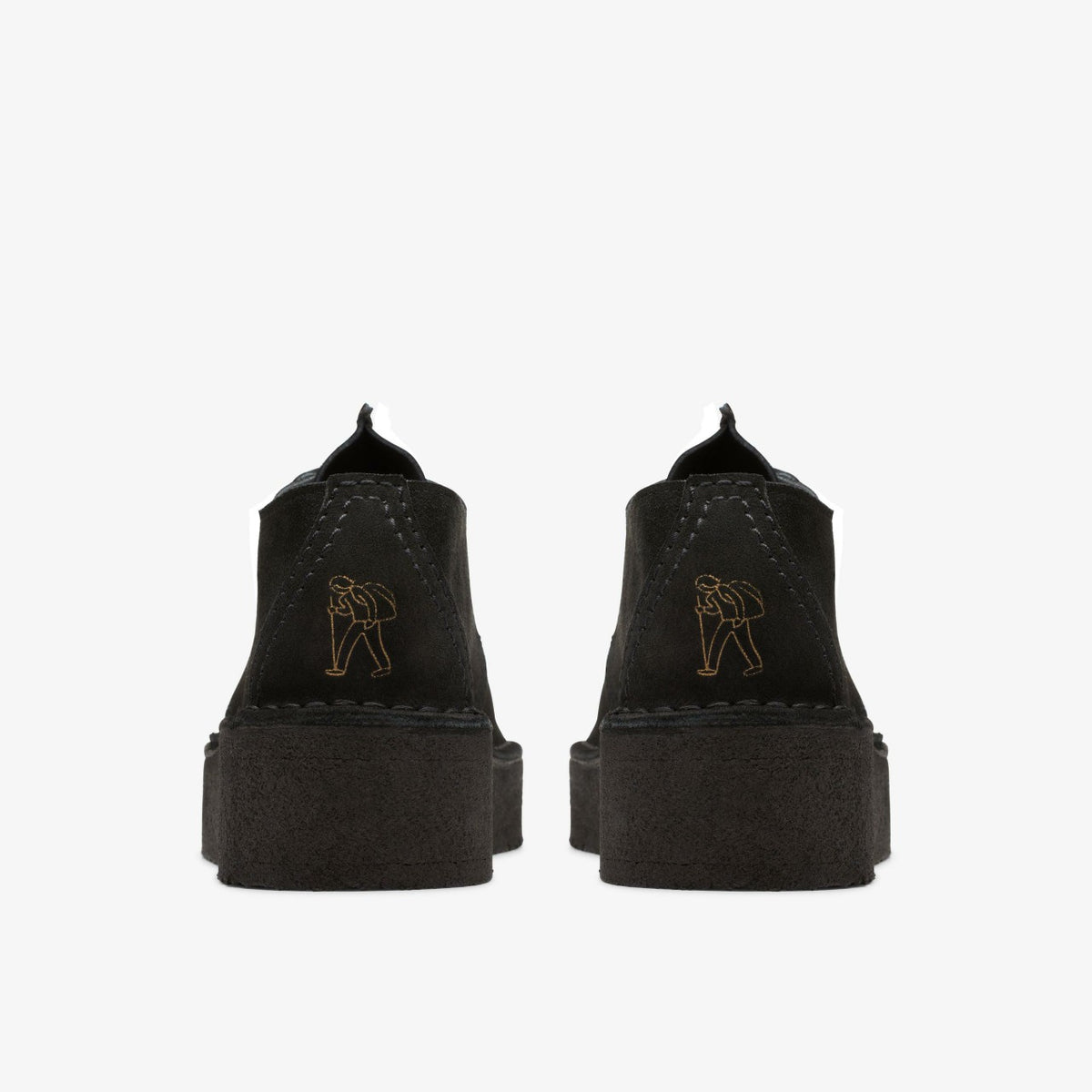 Clarks Women Trek Wedge Black Suede