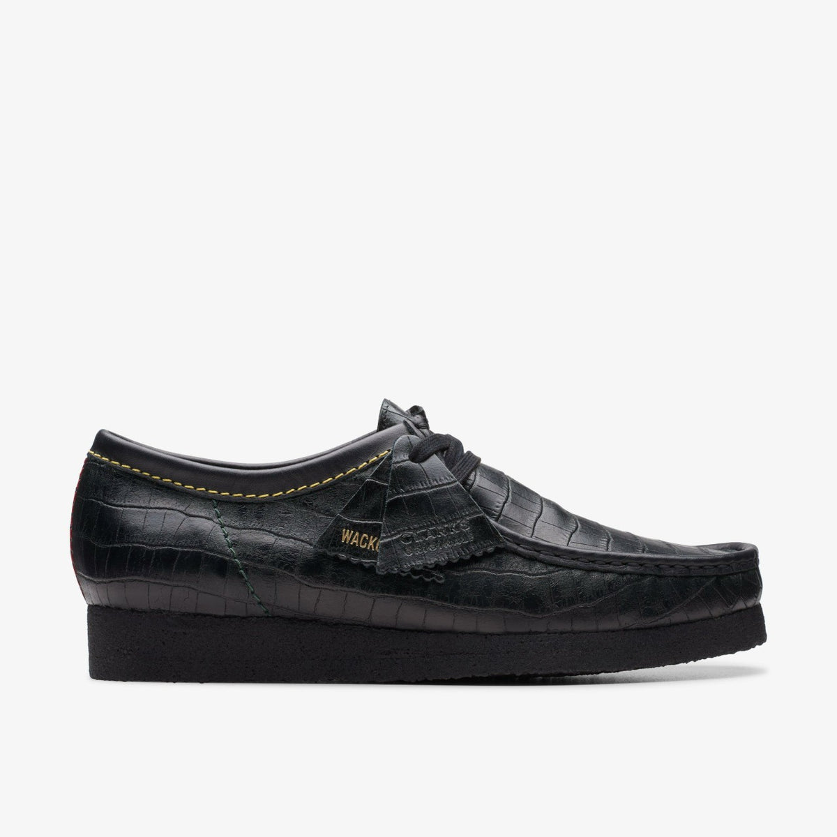 Clarks Men Wallabee Black Crocodile
