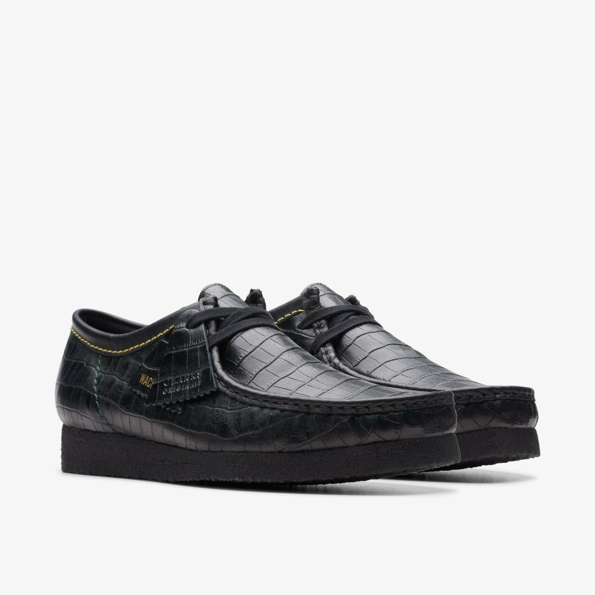 Clarks Men Wallabee Black Crocodile