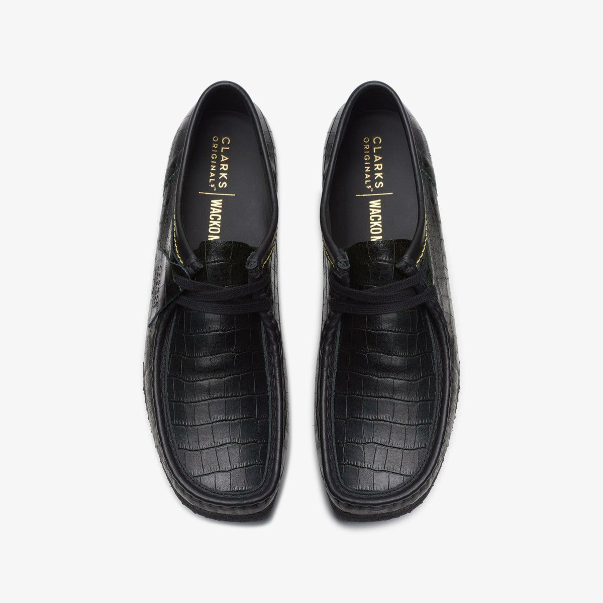 Clarks Men Wallabee Black Crocodile