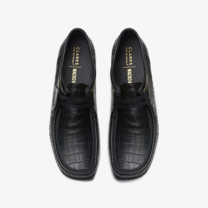 Clarks Men Wallabee Black Crocodile