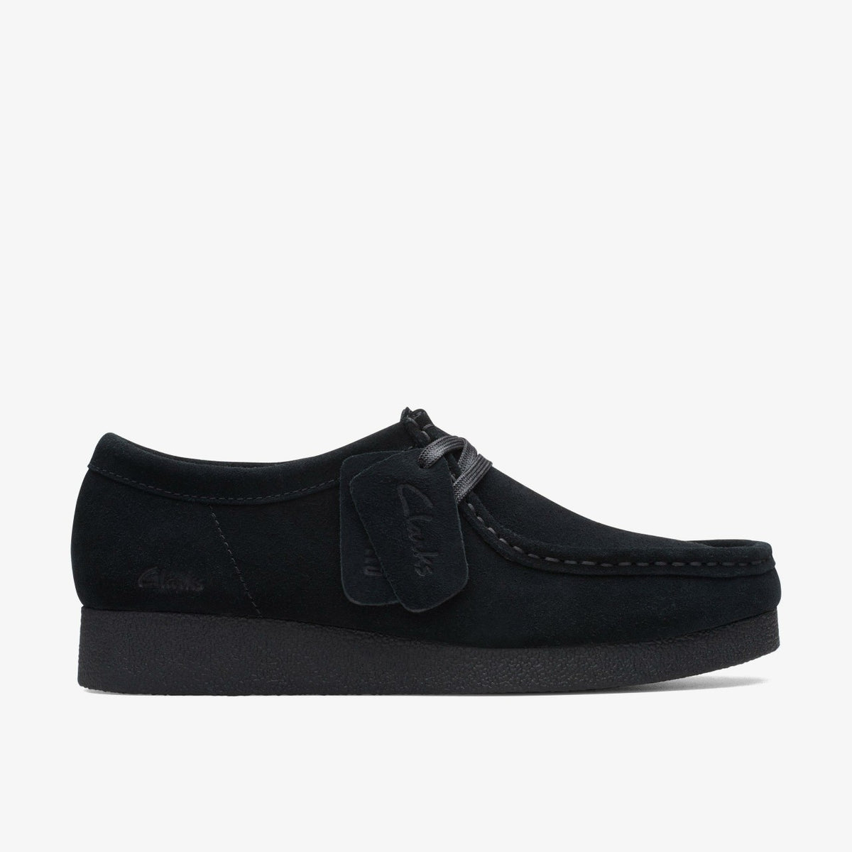 Clarks Women Wallabee EVO Shoe Black Suede