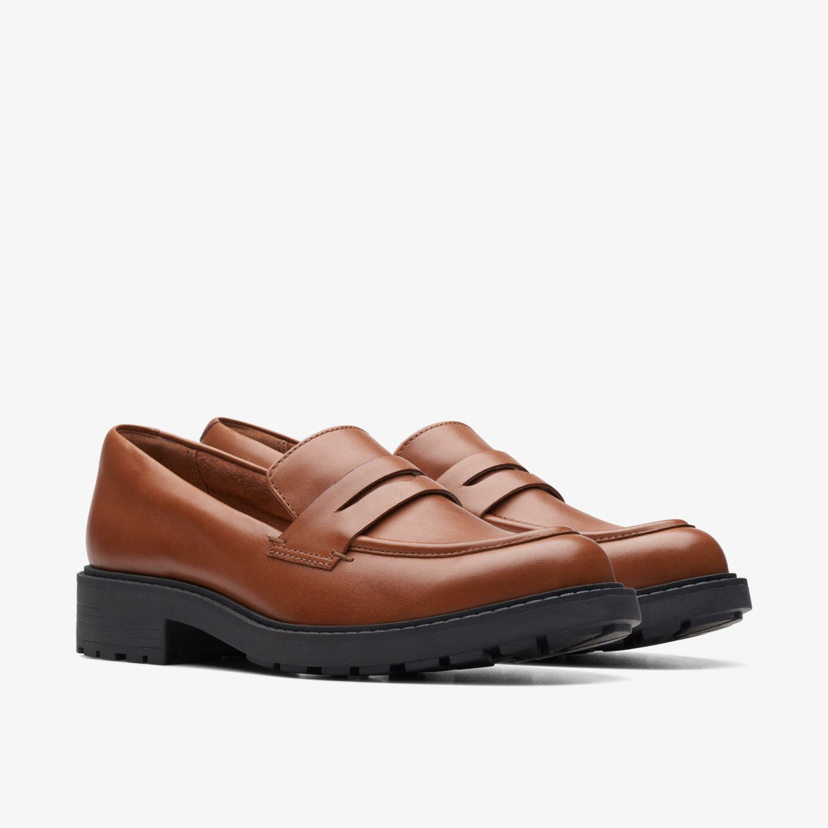 Clarks Women Orinoco 2 Penny Loafer Dark Tan Leather