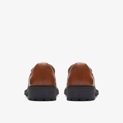 Clarks Women Orinoco 2 Penny Loafer Dark Tan Leather