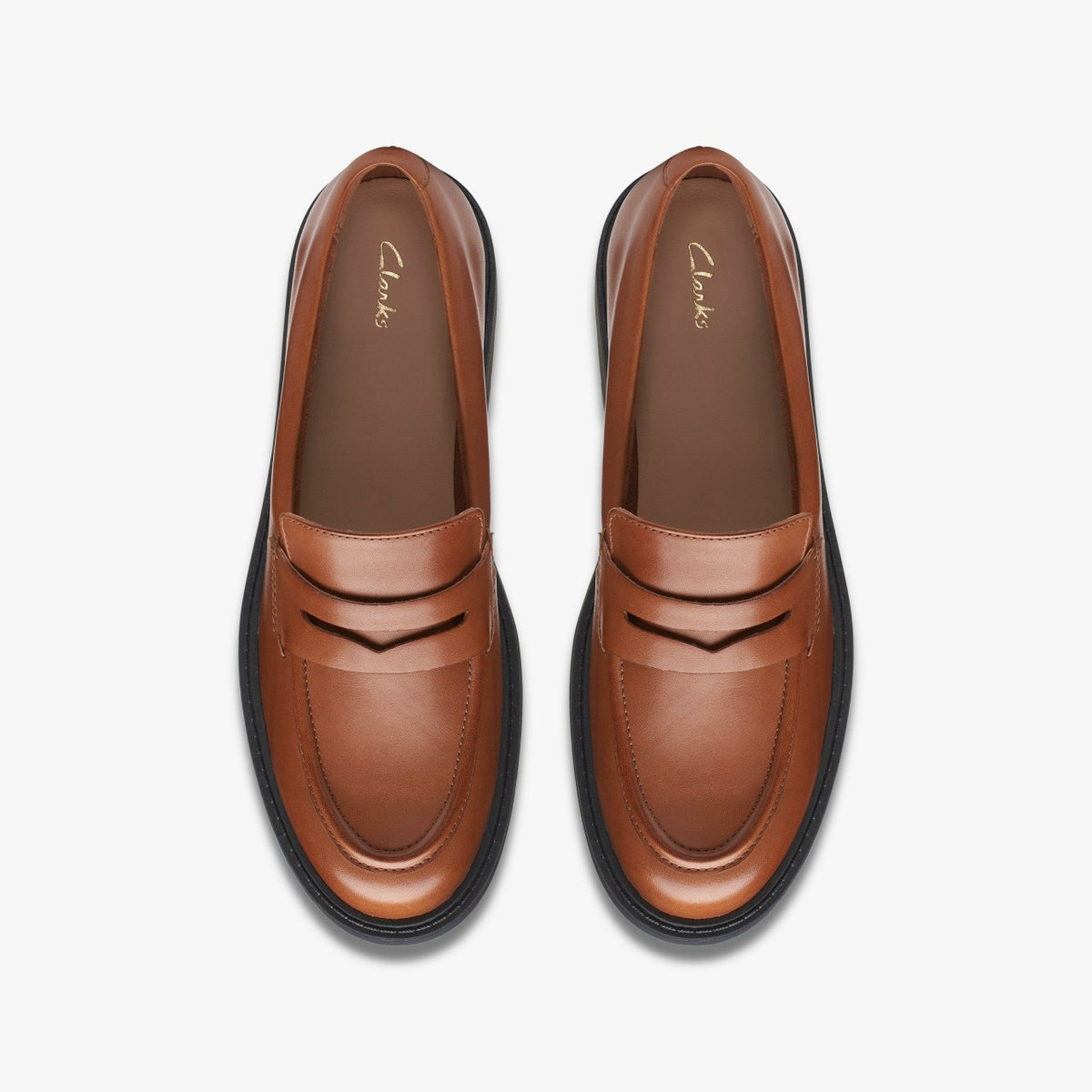 Clarks Women Orinoco 2 Penny Loafer Dark Tan Leather