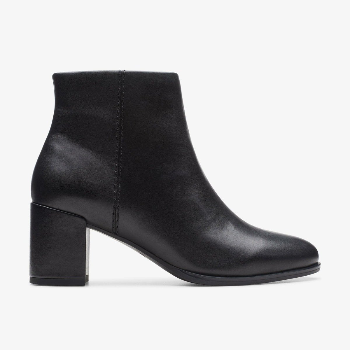 Clarks Women Freva 55 Zip Ankle Boot Black Leather