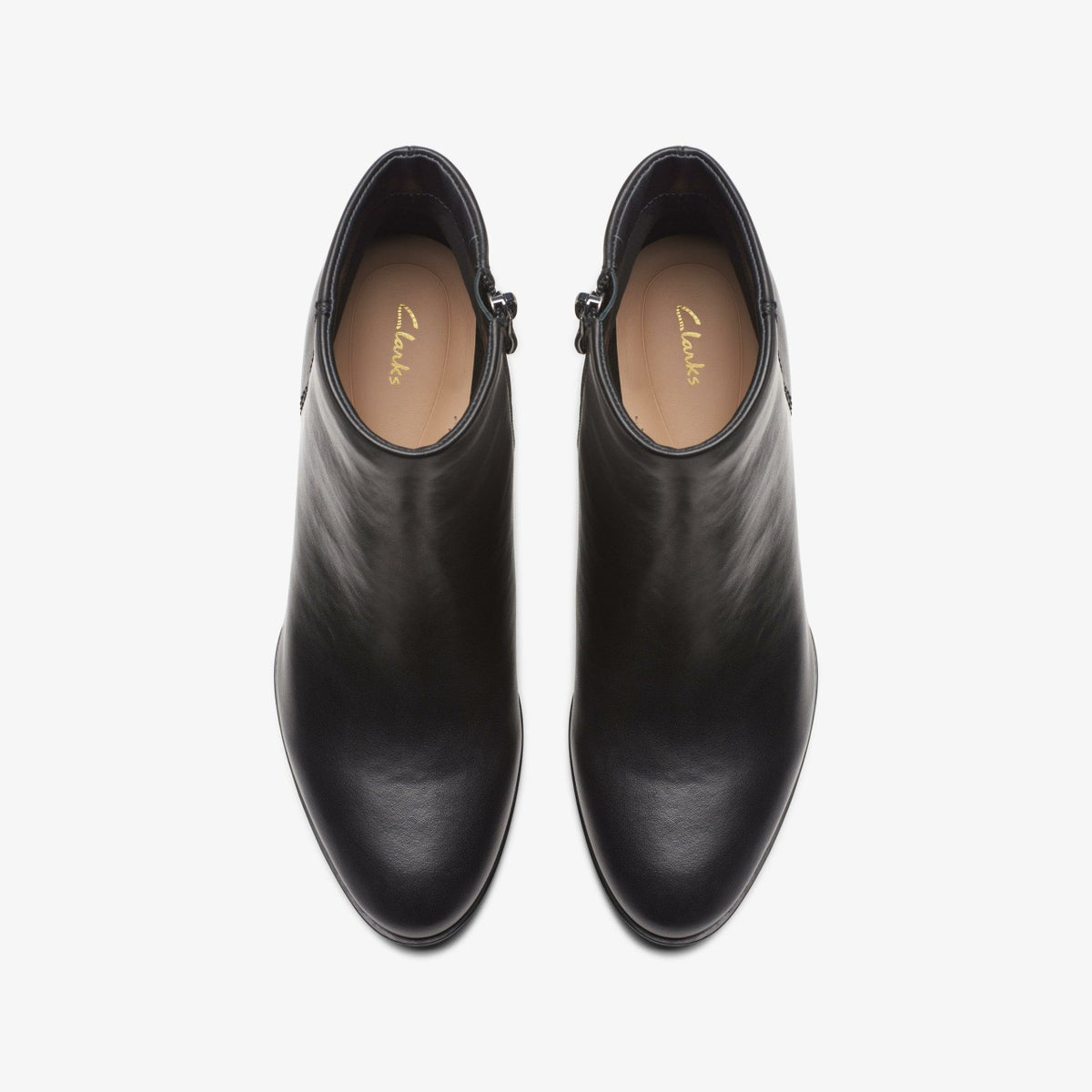 Clarks Women Freva 55 Zip Ankle Boot Black Leather