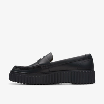 Clarks Women Torhill Penny Loafer Black Leather
