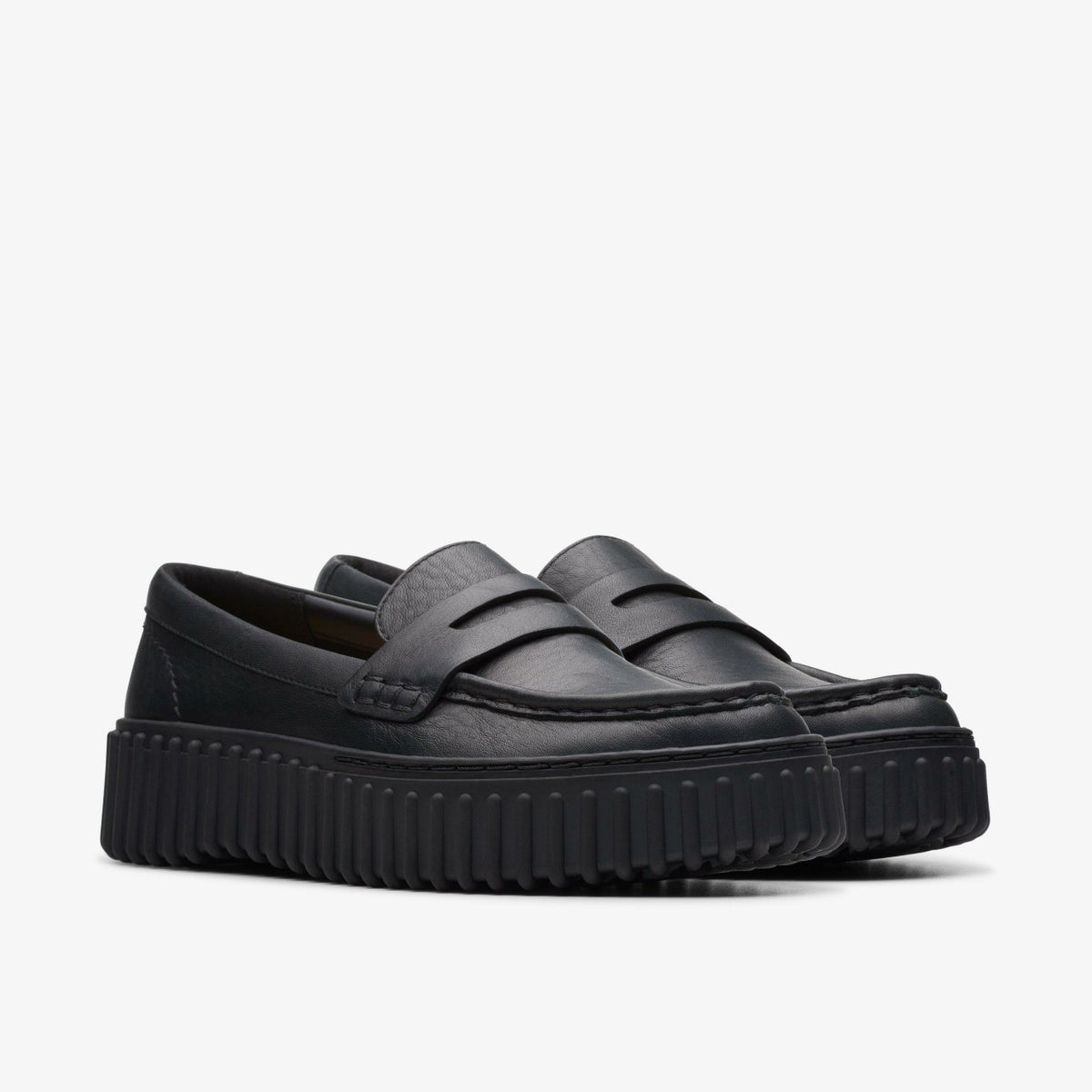 Clarks Women Torhill Penny Loafer Black Leather