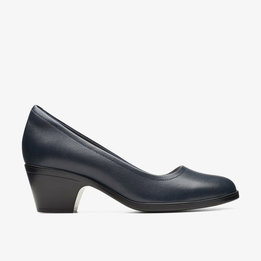 Clarks Women Emily2 Ruby Navy Leather