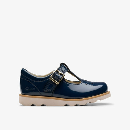 Clarks Babies|Kids Crown Print Toddler Navy Patent