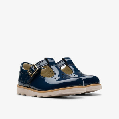 Clarks Babies|Kids Crown Print Toddler Navy Patent