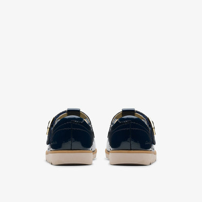 Clarks Babies|Kids Crown Print Toddler Navy Patent