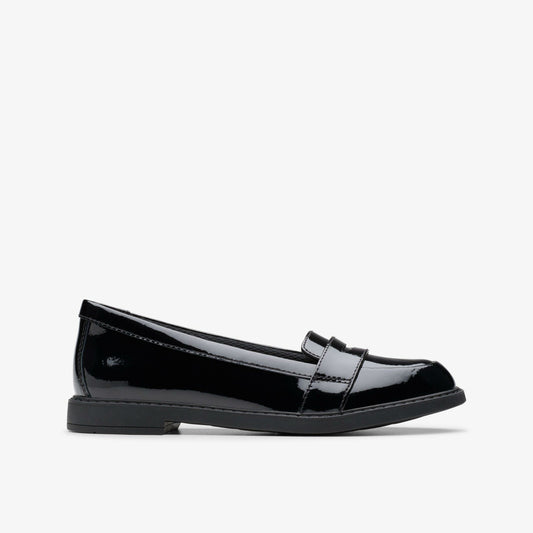 Clarks Kids Scala Loafer Kid Black Patent