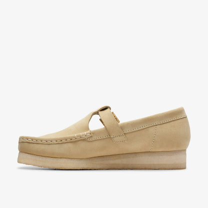 Clarks Women Wallabee T Bar Maple Suede