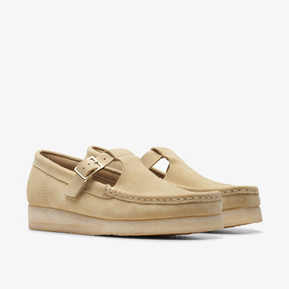 Clarks Women Wallabee T Bar Maple Suede