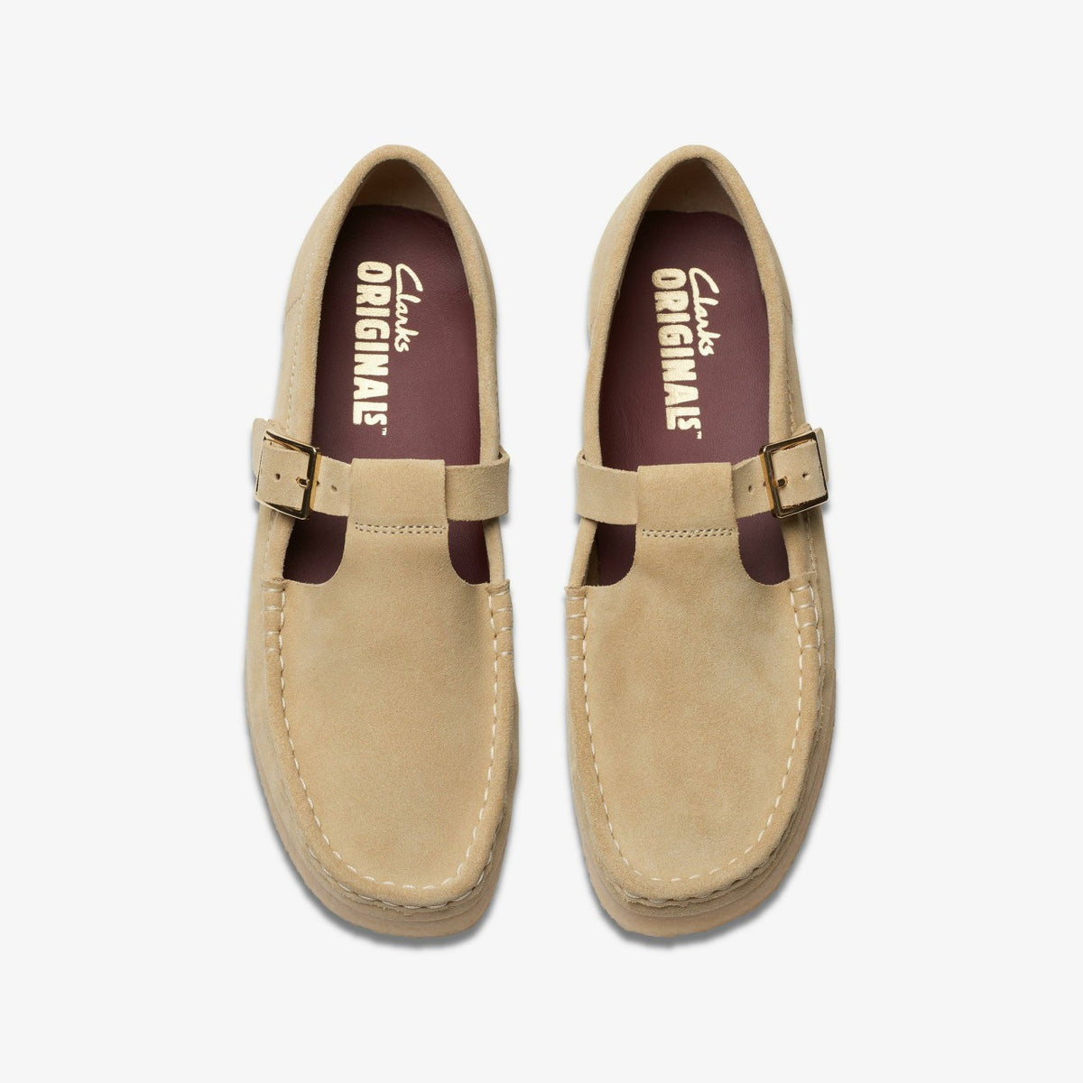 Clarks Women Wallabee T Bar Maple Suede