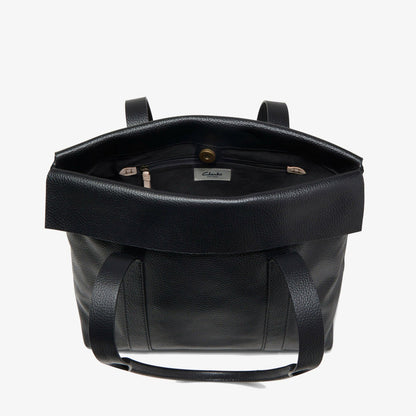 Clarks Women Dress Day Black Leather