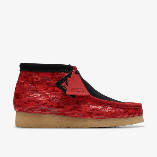 Clarks Men Wallabee Boot Red Camouflage