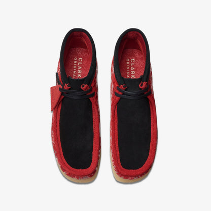 Clarks Men Wallabee Boot Red Camouflage