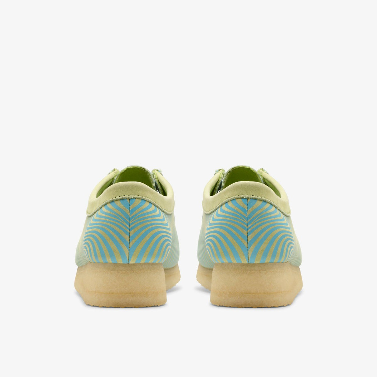 Clarks Women Wallabee Blue/Lime Print