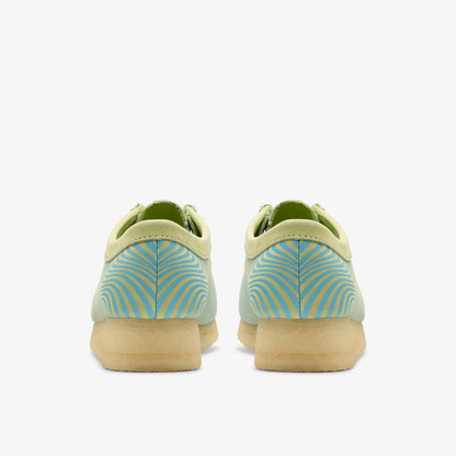Clarks Women Wallabee Blue/Lime Print