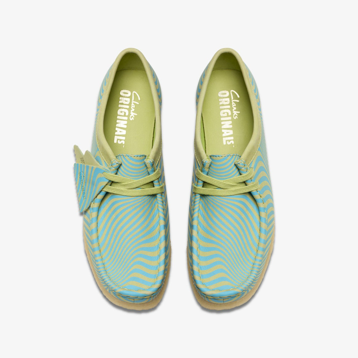 Clarks Women Wallabee Blue/Lime Print