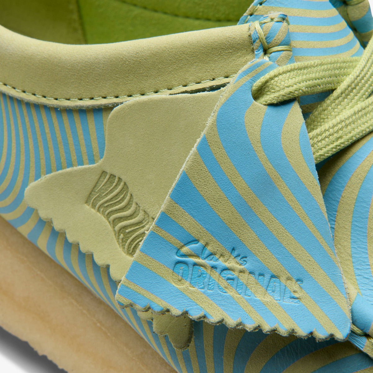 Clarks Women Wallabee Blue/Lime Print