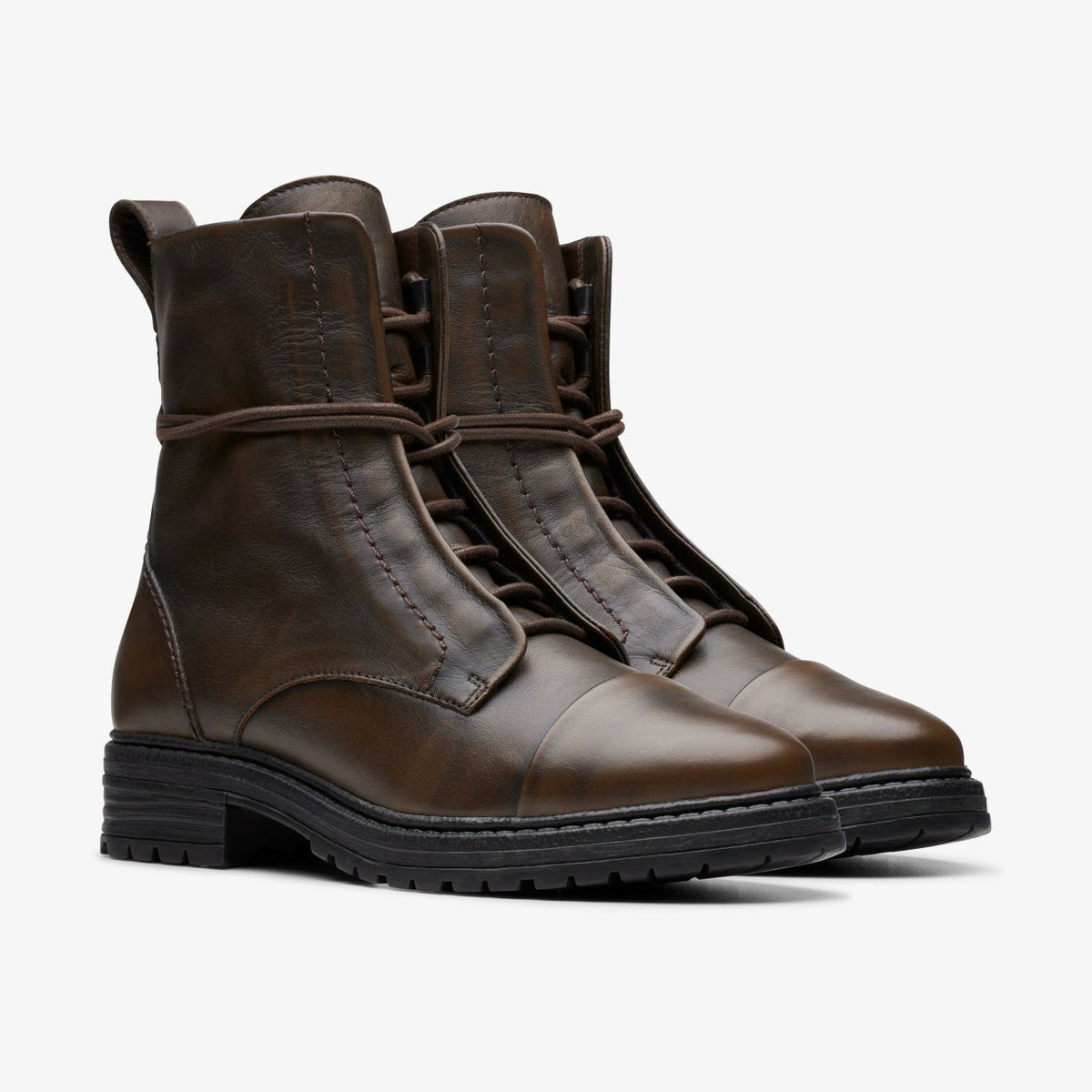 Clarks Women Rixley Lace Dark Brown Leather