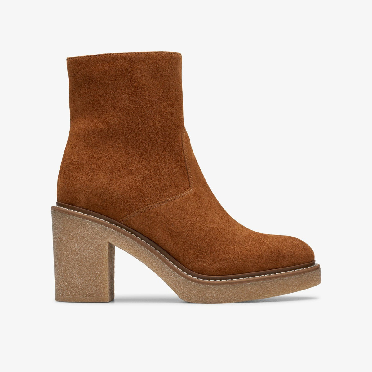 Clarks Women Colden Up Dark Tan Suede