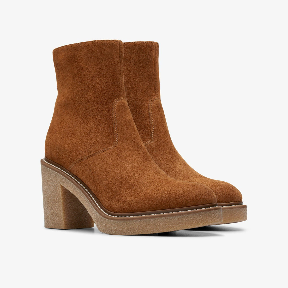 Clarks Women Colden Up Dark Tan Suede