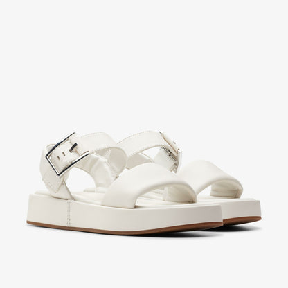 Clarks Women Alda Strap Off White Leather