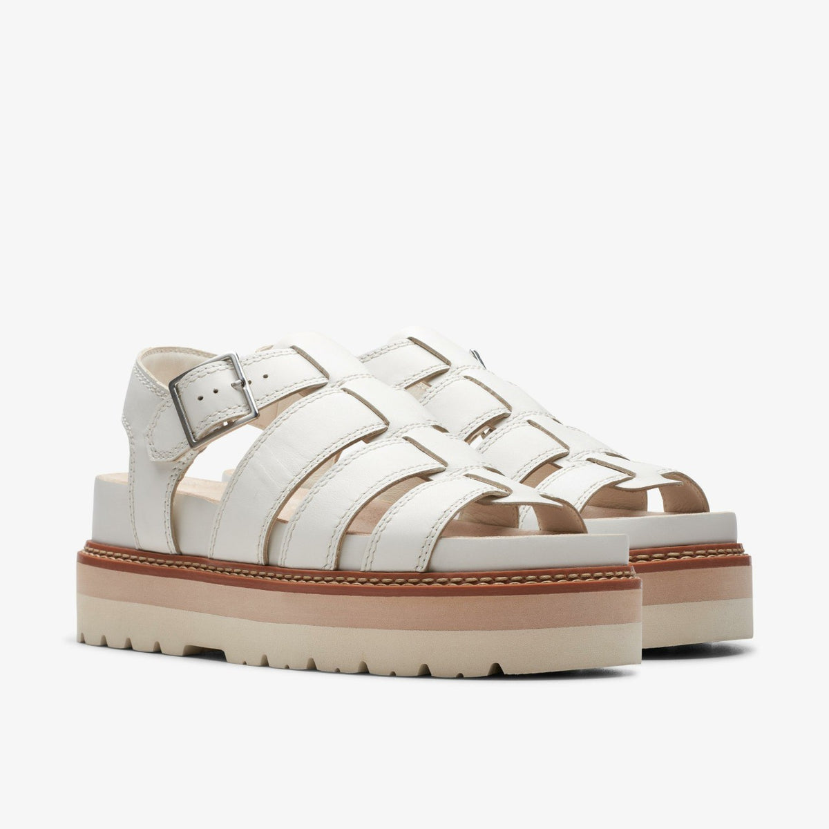Clarks Women Orianna Twist Off White Leather
