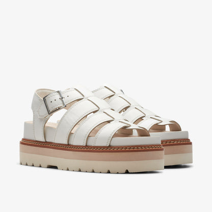Clarks Women Orianna Twist Off White Leather