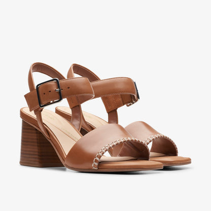 Clarks Women Siara 65 Buckle Tan Leather