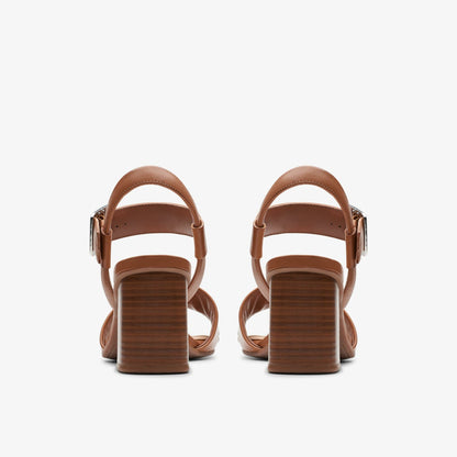 Clarks Women Siara 65 Buckle Tan Leather