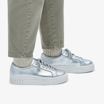 Clarks Women Mayhill Walk Silver Metallic