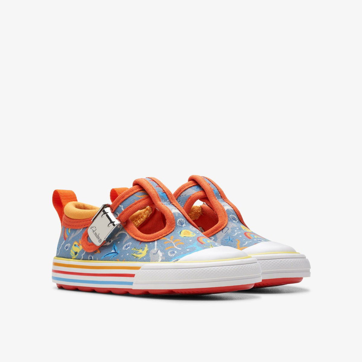 Clarks Kids Foxing Fish Toddler Grey Print